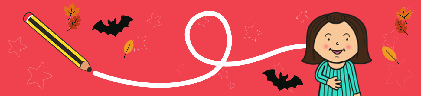 pencil banner autumn red